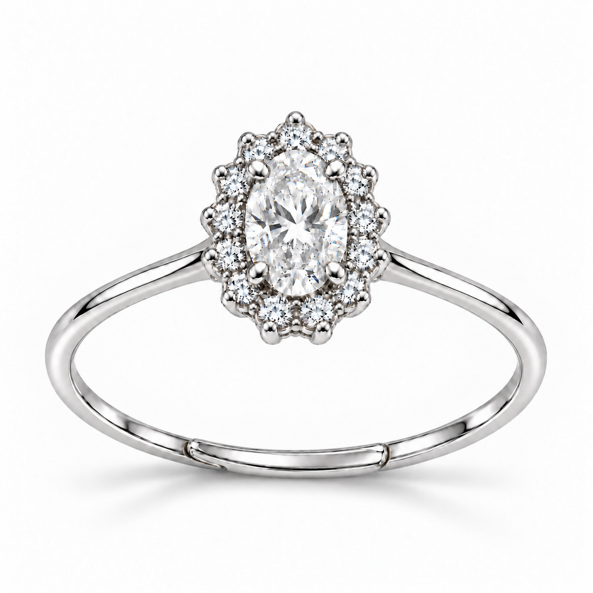 Anello Regolabile Royal Ovale 9mm in Argento 925