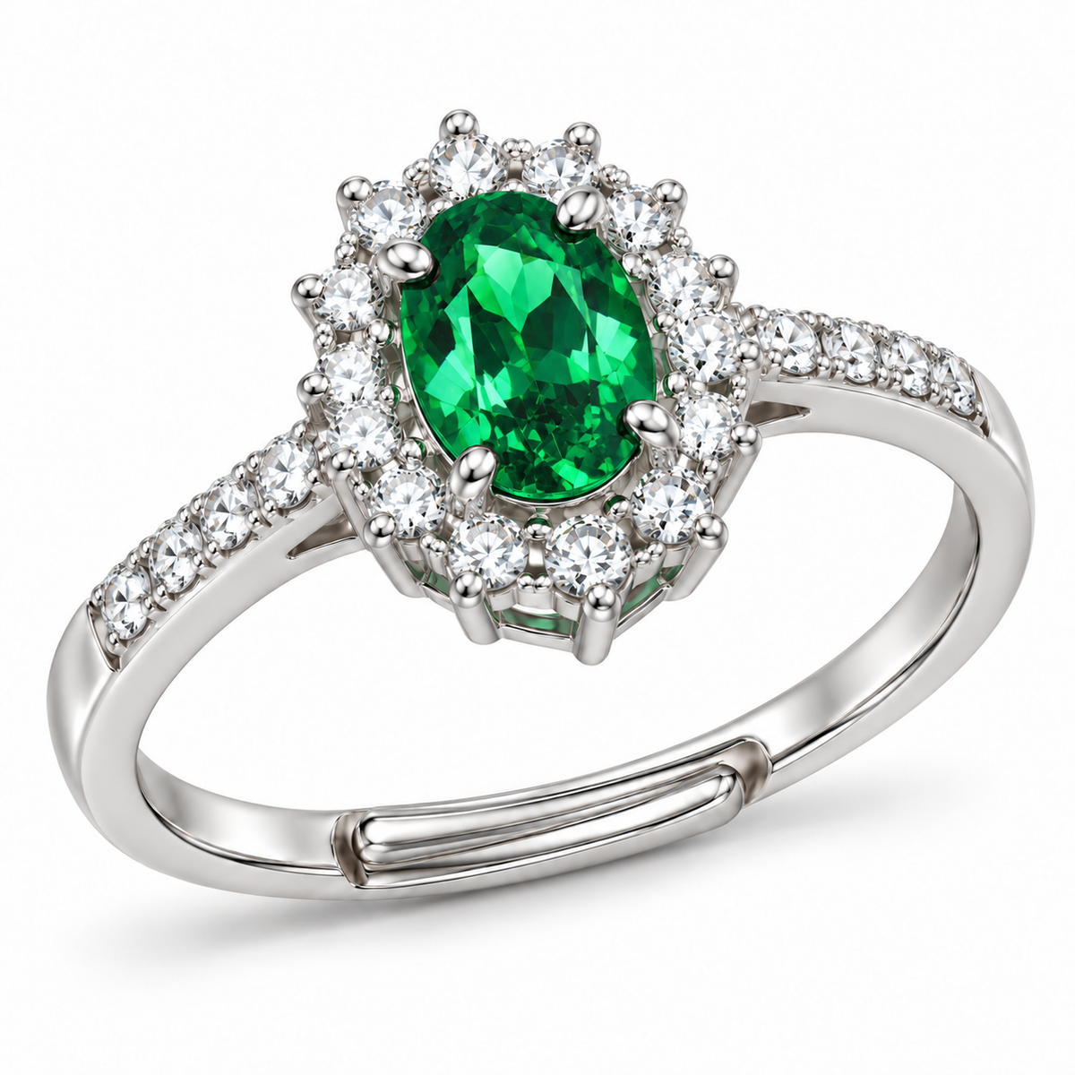 Verstelbare ring Royal Ovaal 11mm in 925 zilver