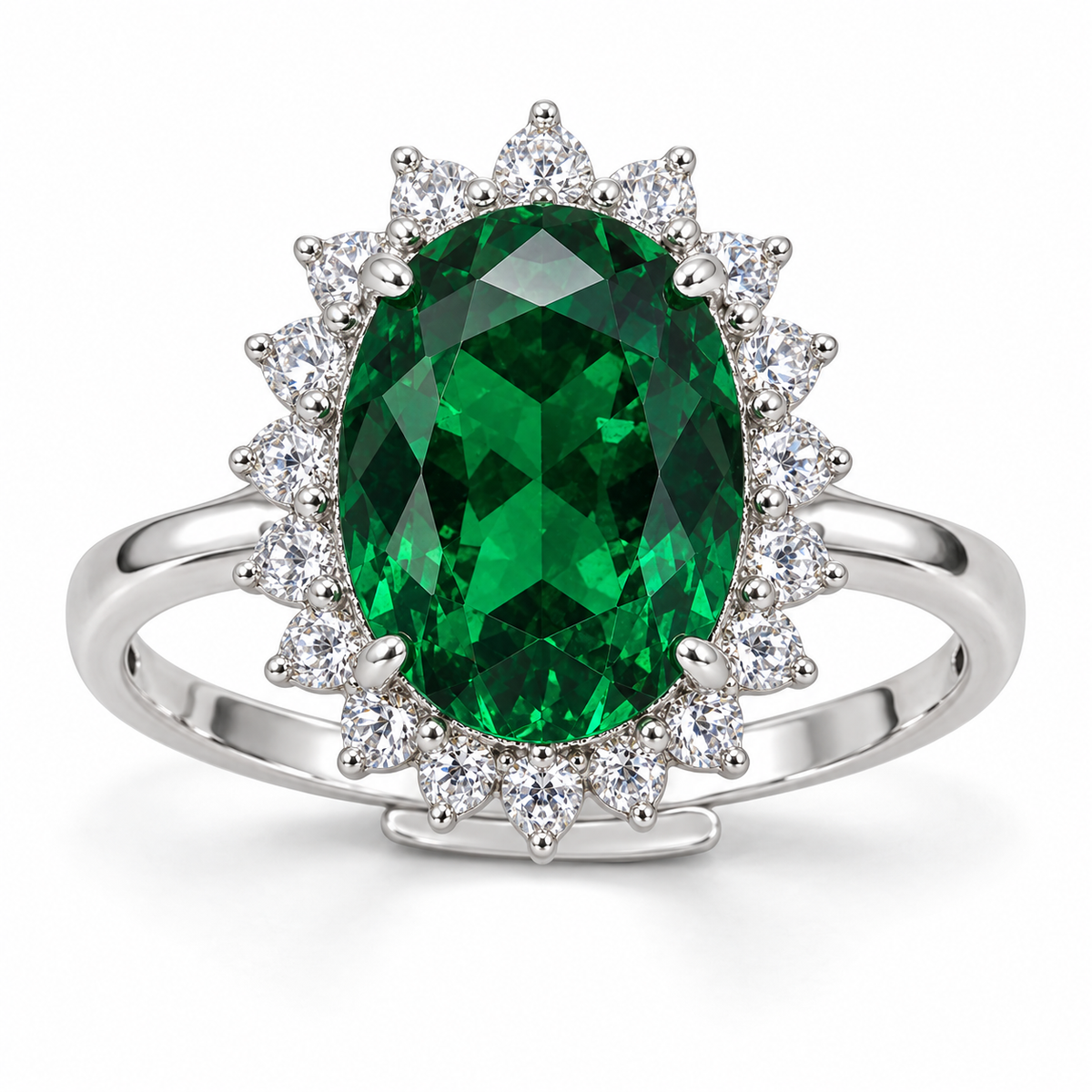 Verstelbare ring Royal Ovaal 14mm in 925 zilver