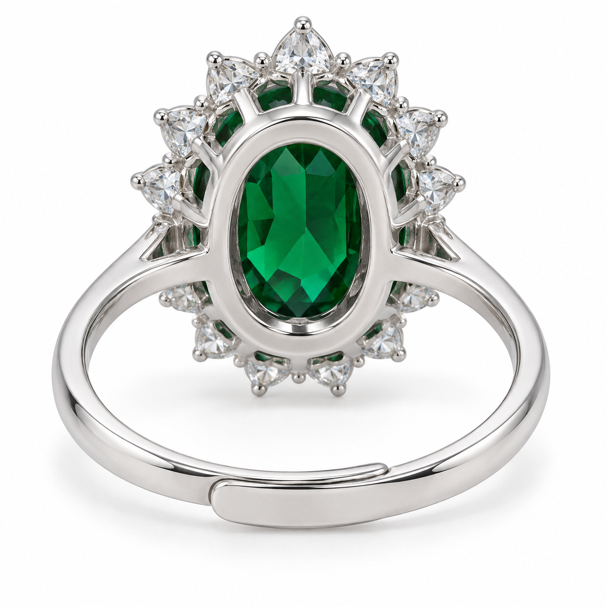 Verstelbare ring Royal Ovaal 14mm in 925 zilver