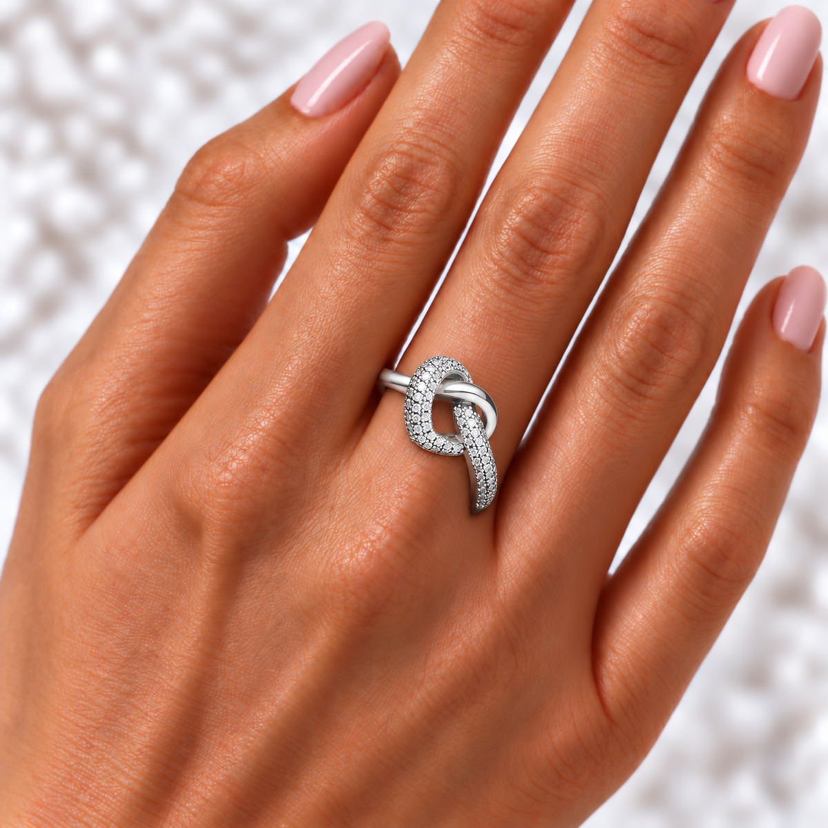 Verstelbare ring met hart van 925 zilver