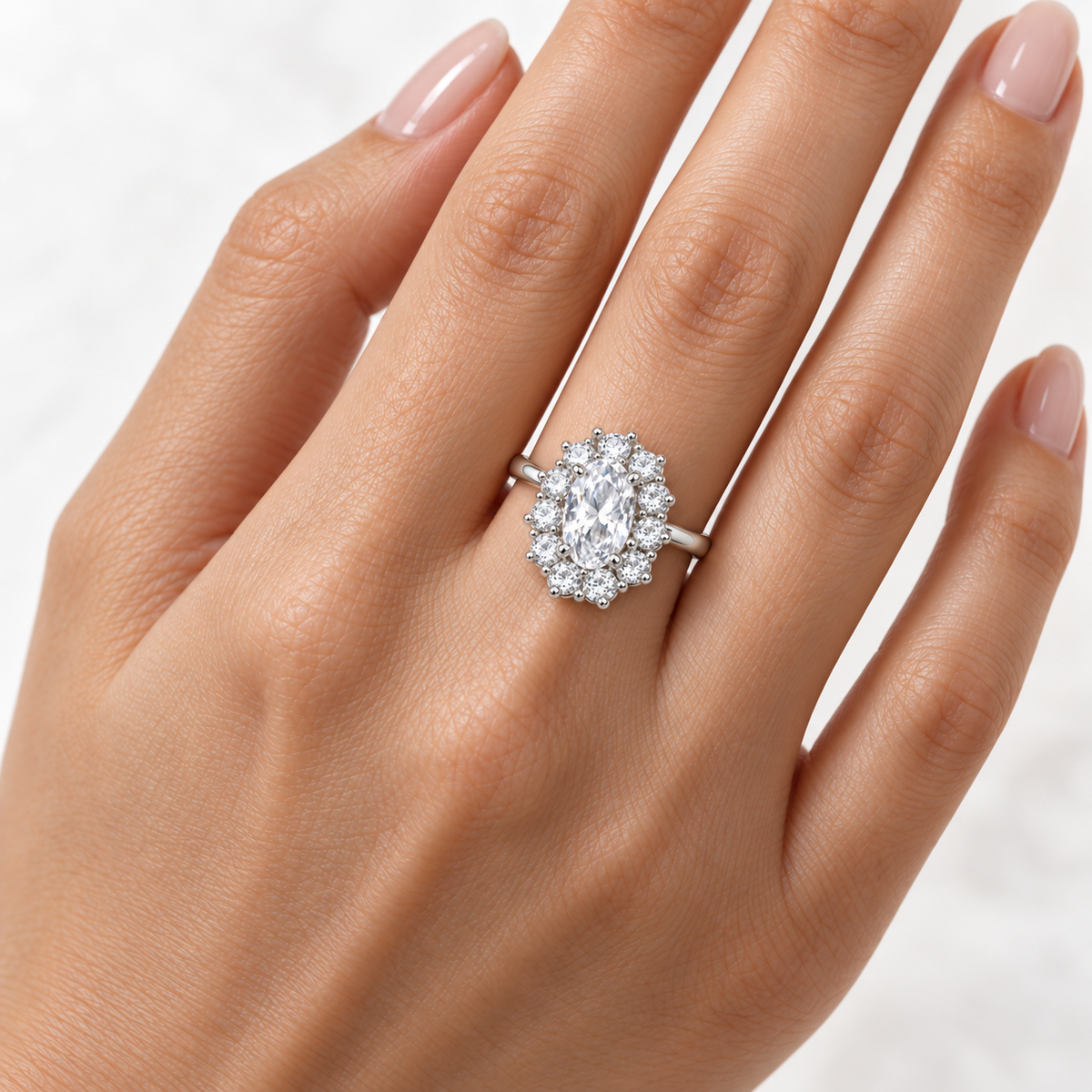 Verstelbare ring Royal Ovaal 14mm in 925 zilver