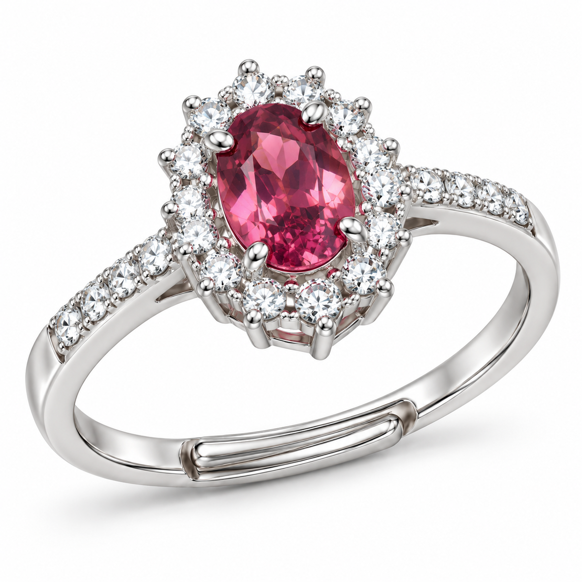 Verstelbare ring Royal Ovaal 11mm in 925 zilver