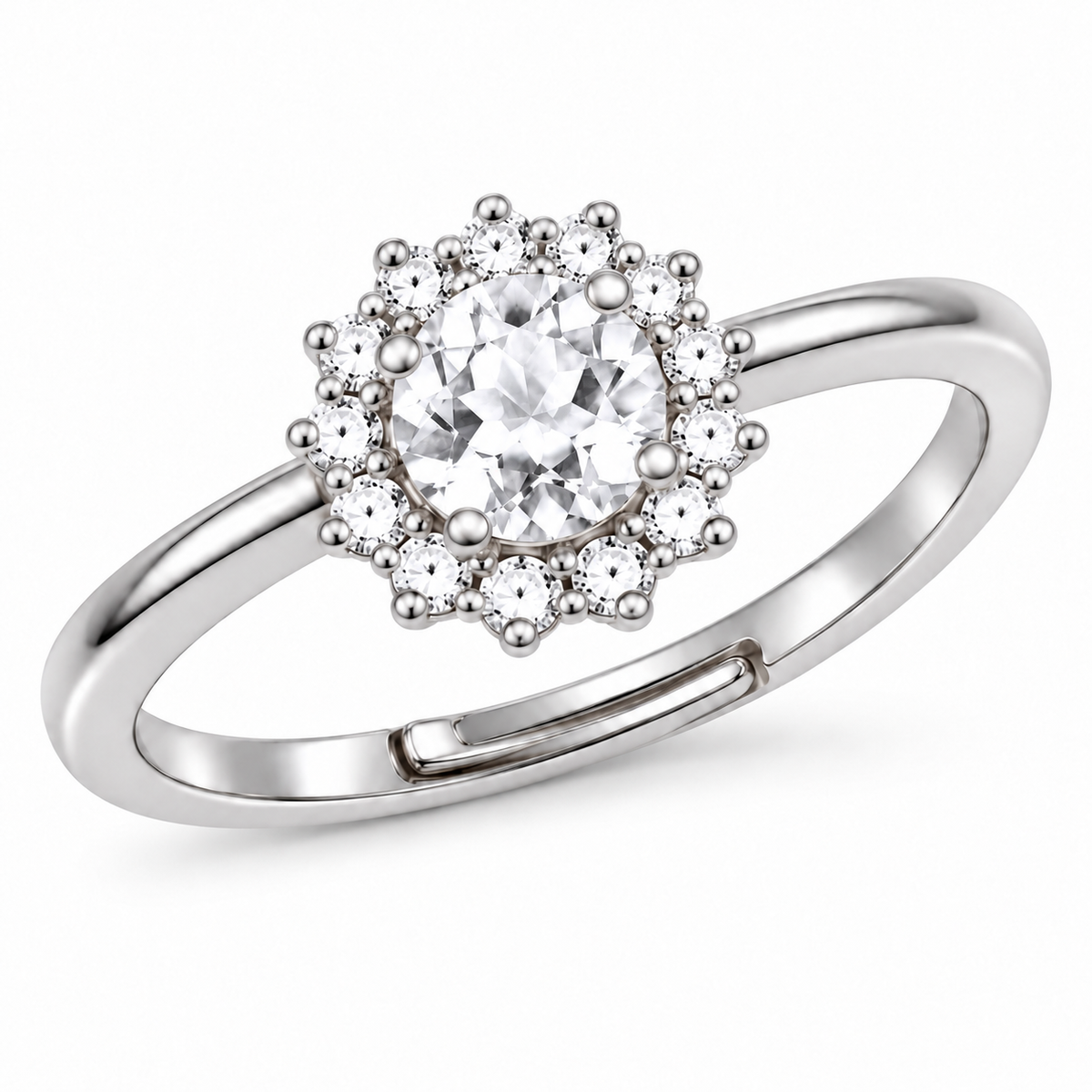Verstelbare ring Royal Rond 11mm in 925 zilver