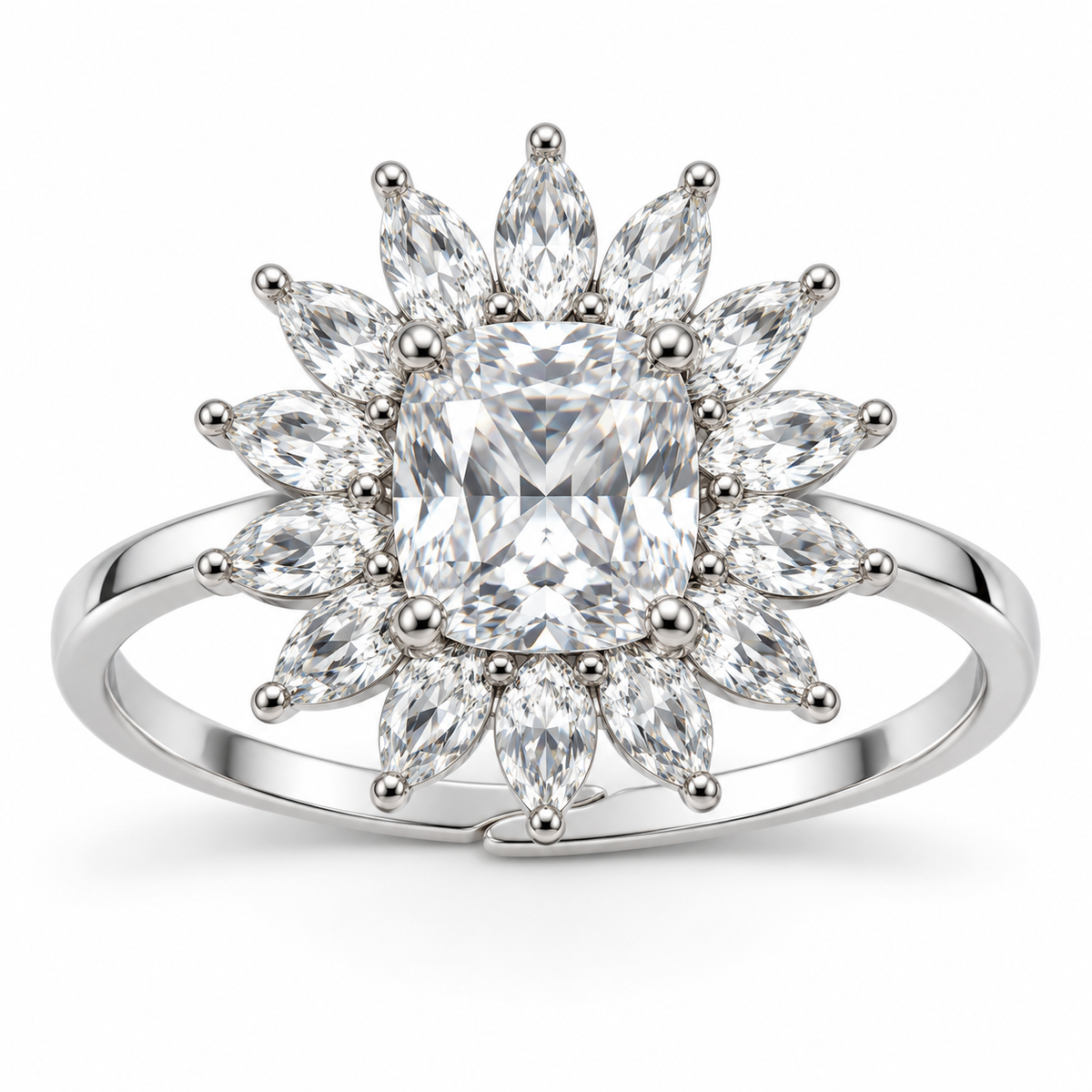 Verstelbare ring met hart van 925 zilver