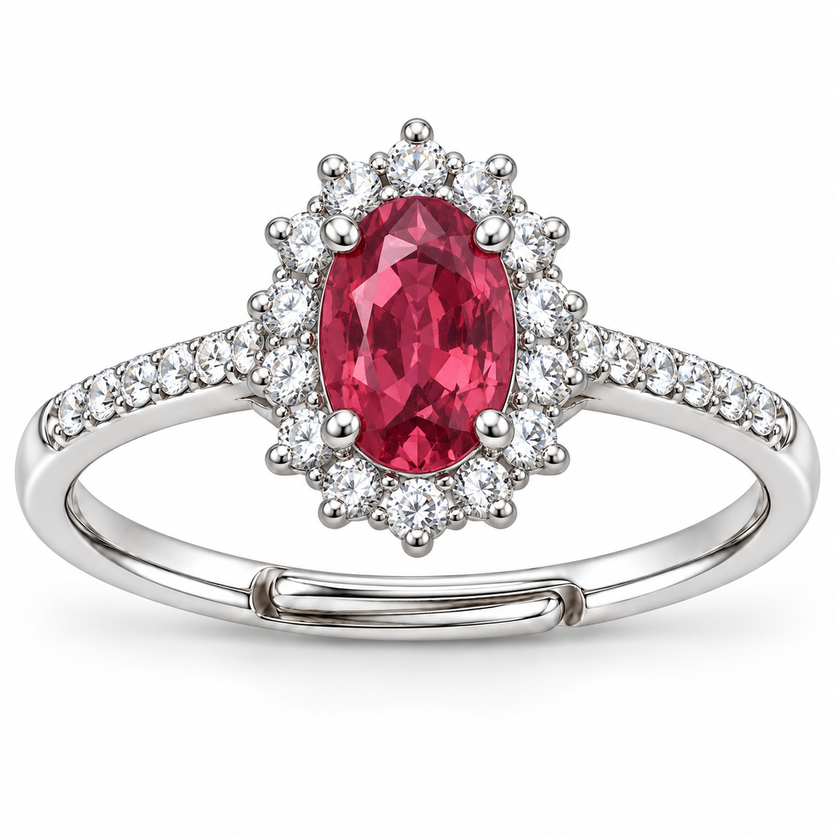 Verstelbare ring Royal Ovaal 11mm in 925 zilver