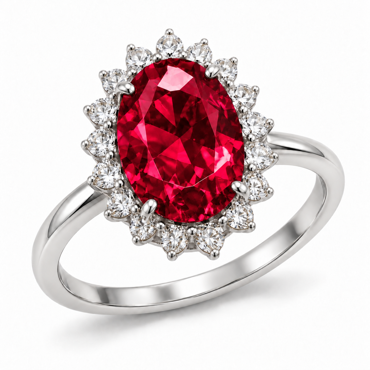 Ring Royal Ovaal 14mm in maten van 925 zilver