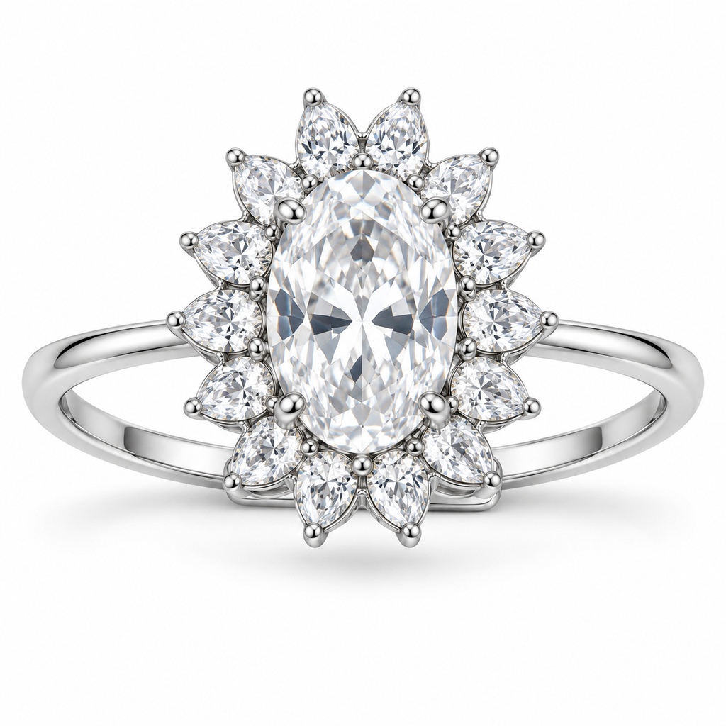 Regulowany pierścionek Royal Oval 12 mm ze srebra 925