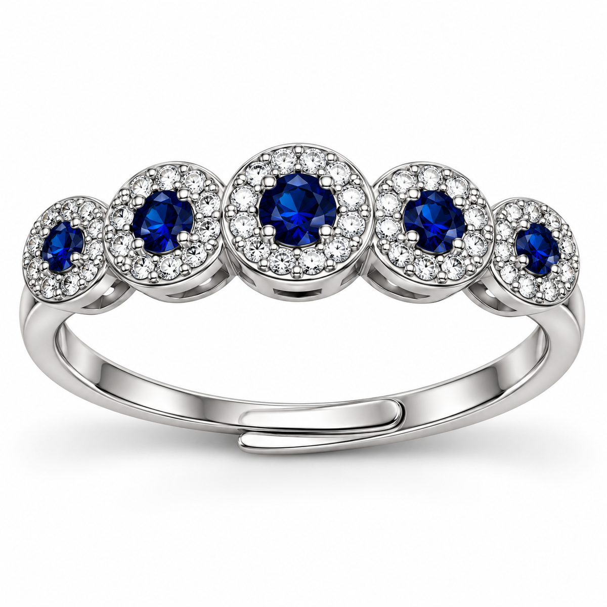 Verstelbare ring met hart van 925 zilver