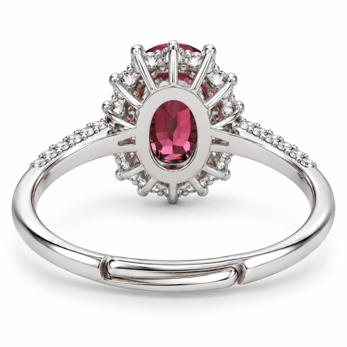 Verstelbare ring Royal Ovaal 11mm in 925 zilver