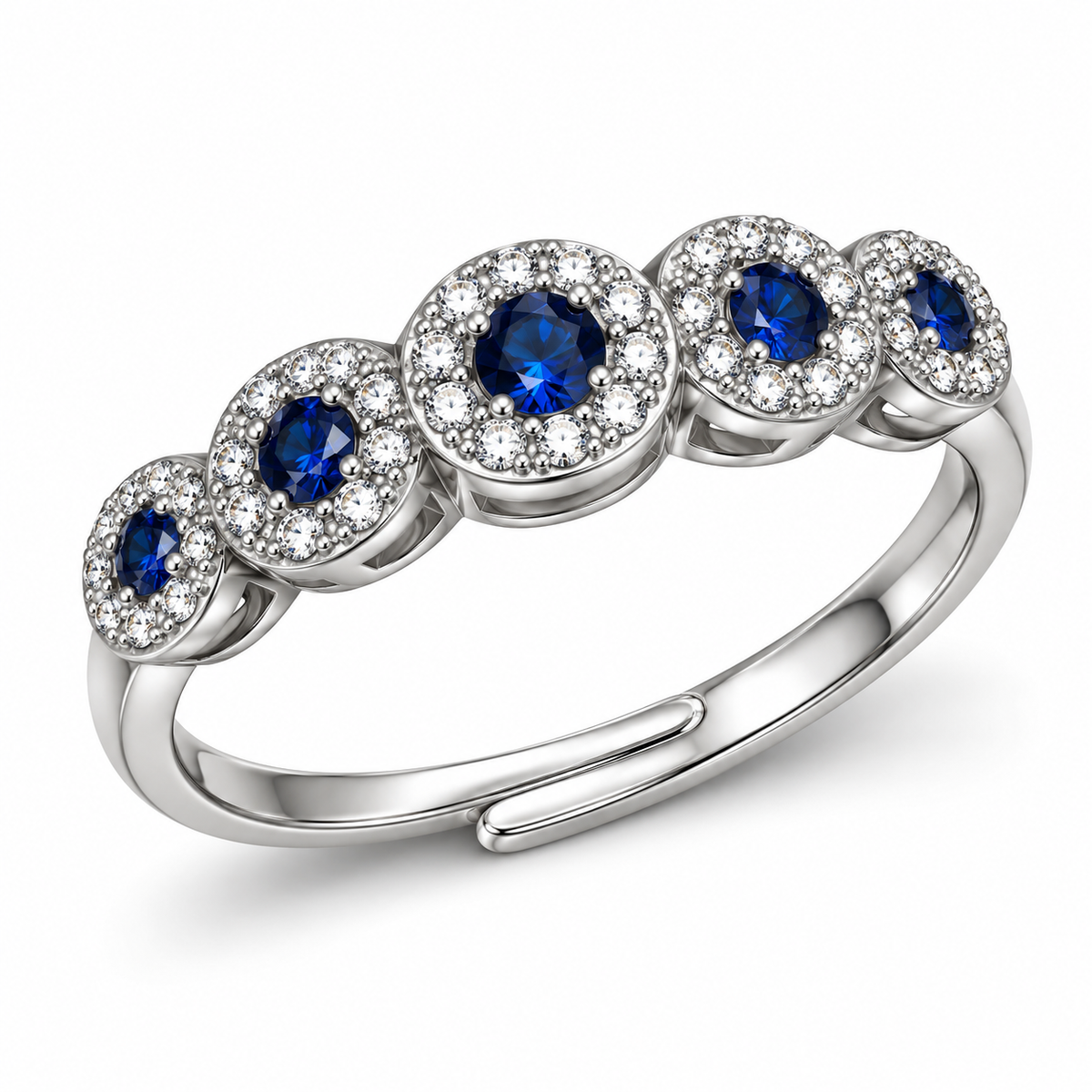 Verstelbare ring met hart van 925 zilver