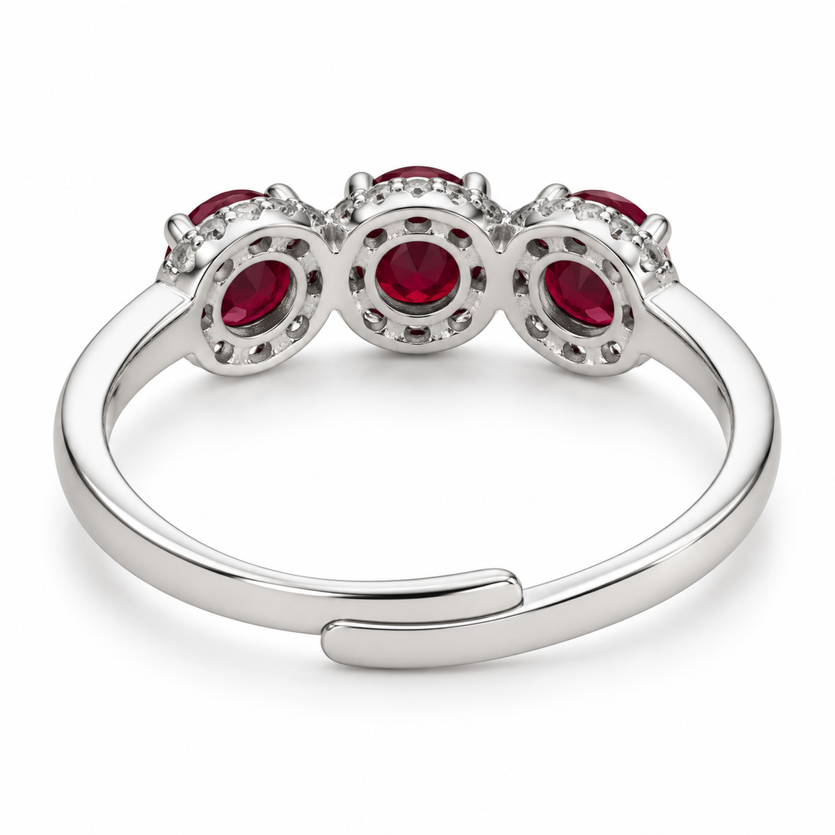 Verstelbare ring met hart van 925 zilver