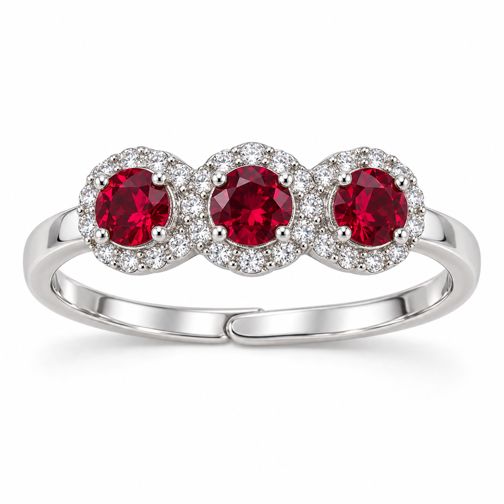 Verstelbare ring met hart van 925 zilver