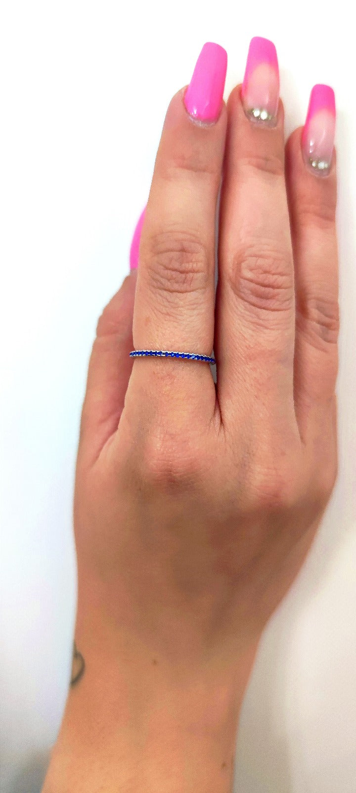 Anello veretta blu in argento 925