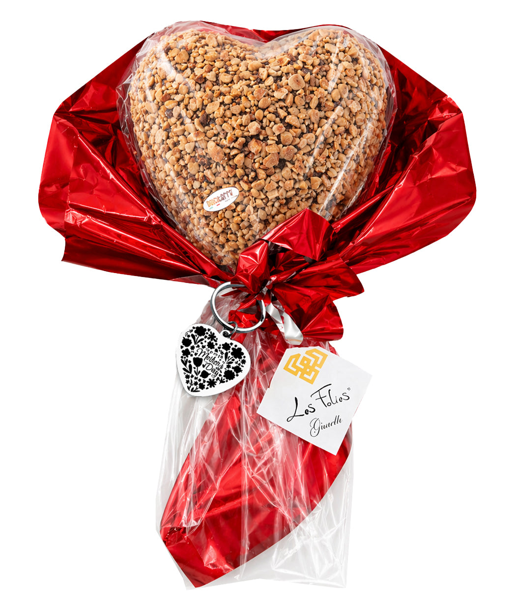 Cuore al cioccolato Gourmet con granella di Nocciole doppia sorpresa