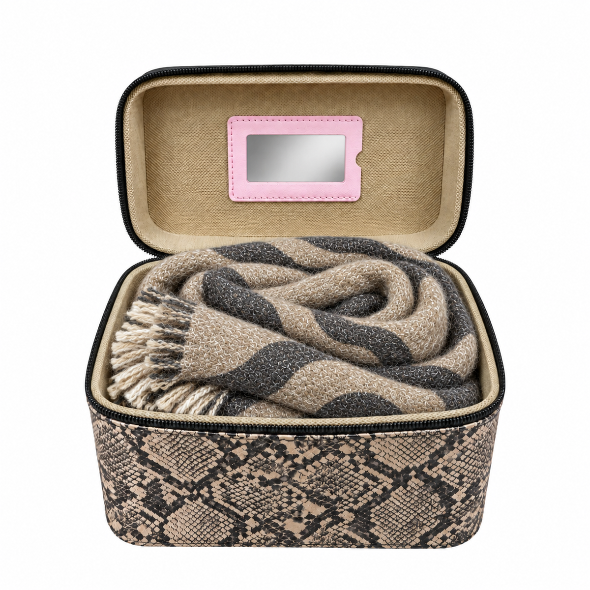 Set Regalo Donna Coveri con Sciarpa Fantasia e Beauty Case Animalier