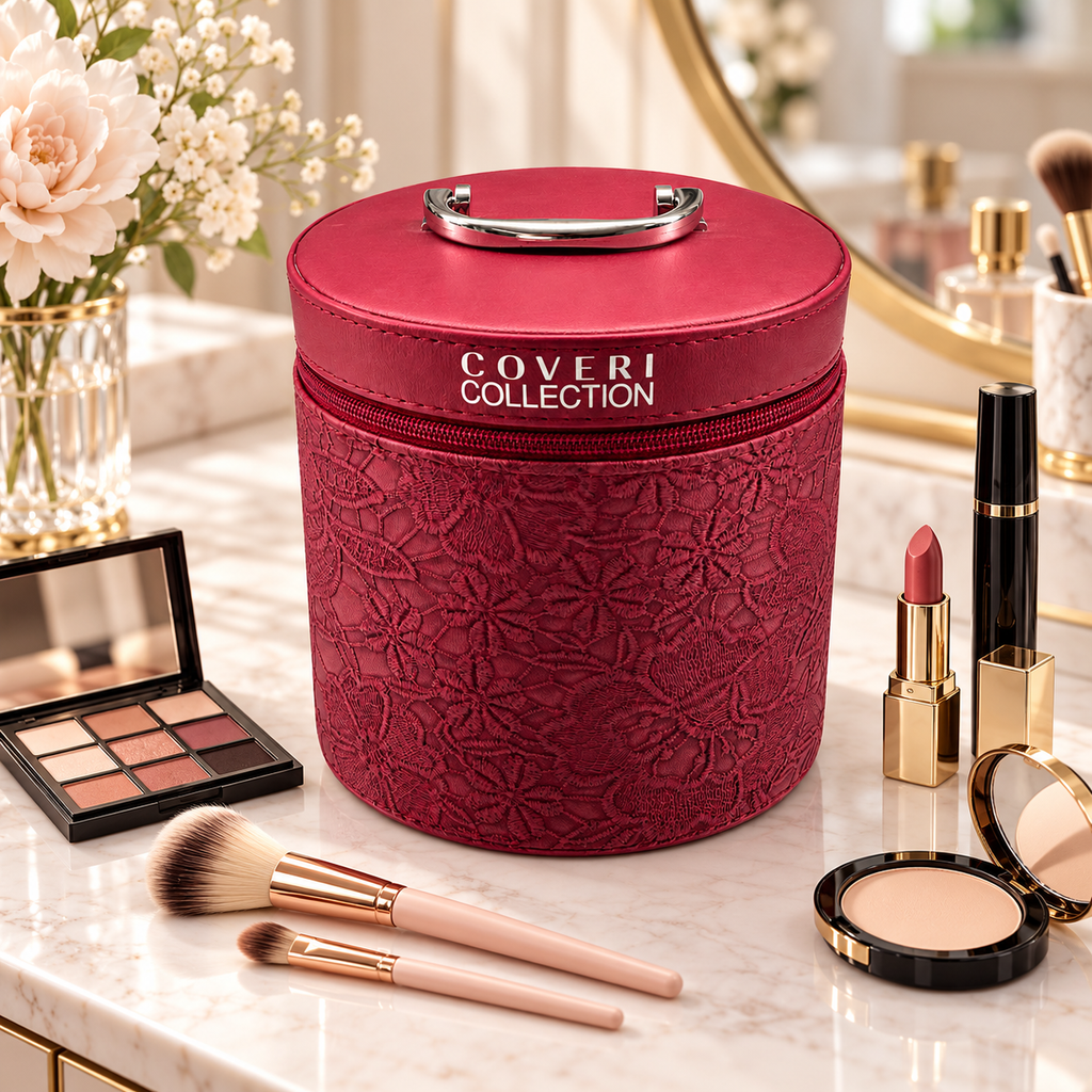 Set Regalo Donna Coveri con Sciarpone a Quadri e Beauty Case