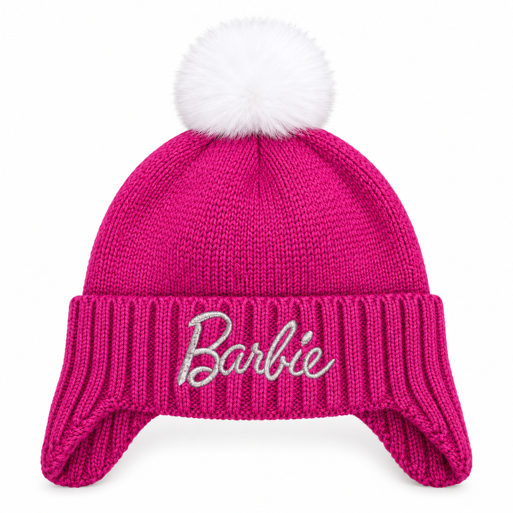 Set Barbie in Maglia con Cappello Paraorecchie e Sciarpa con Pompon