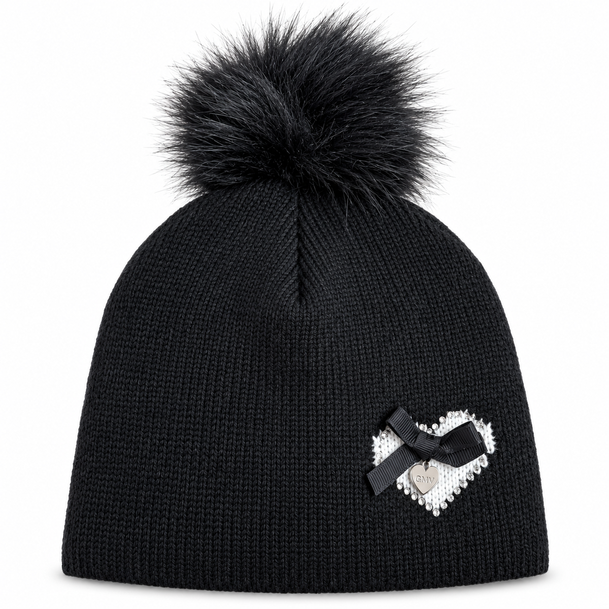 Set Regalo Donna Gianmarco Venturi con Sciarpa a Cuori e Cappello con Pompon