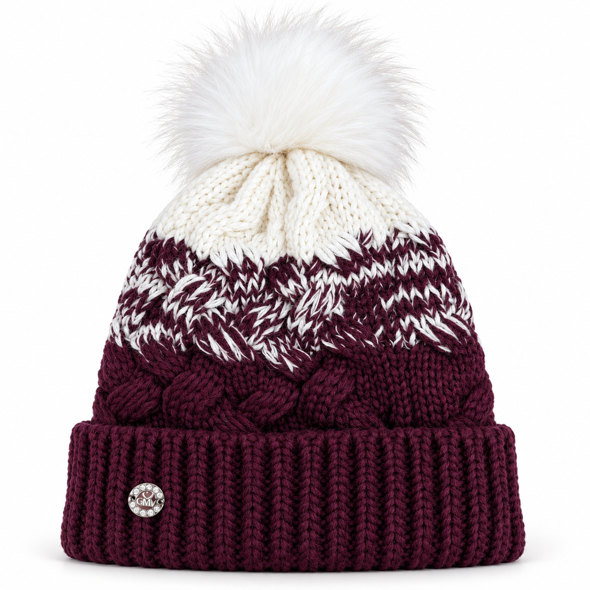 Set Donna Scaldacollo e Cappello Bicolore con Pompon