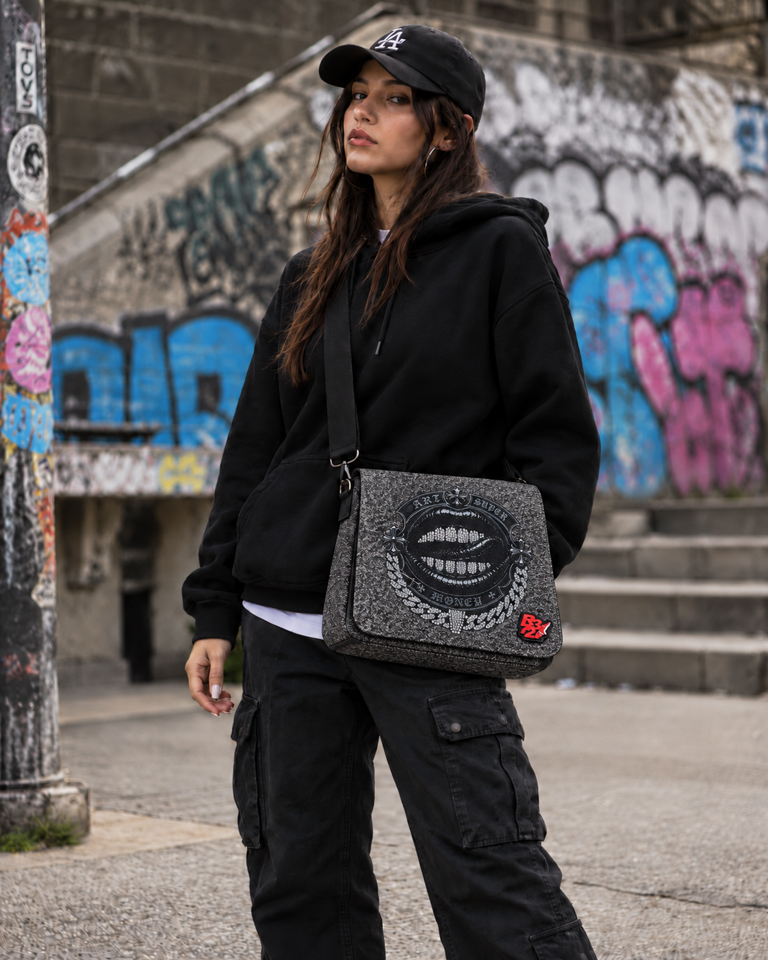 Borsa a tracolla T-Bar Collab. ArtSupermoney R372 Edizione Limitata