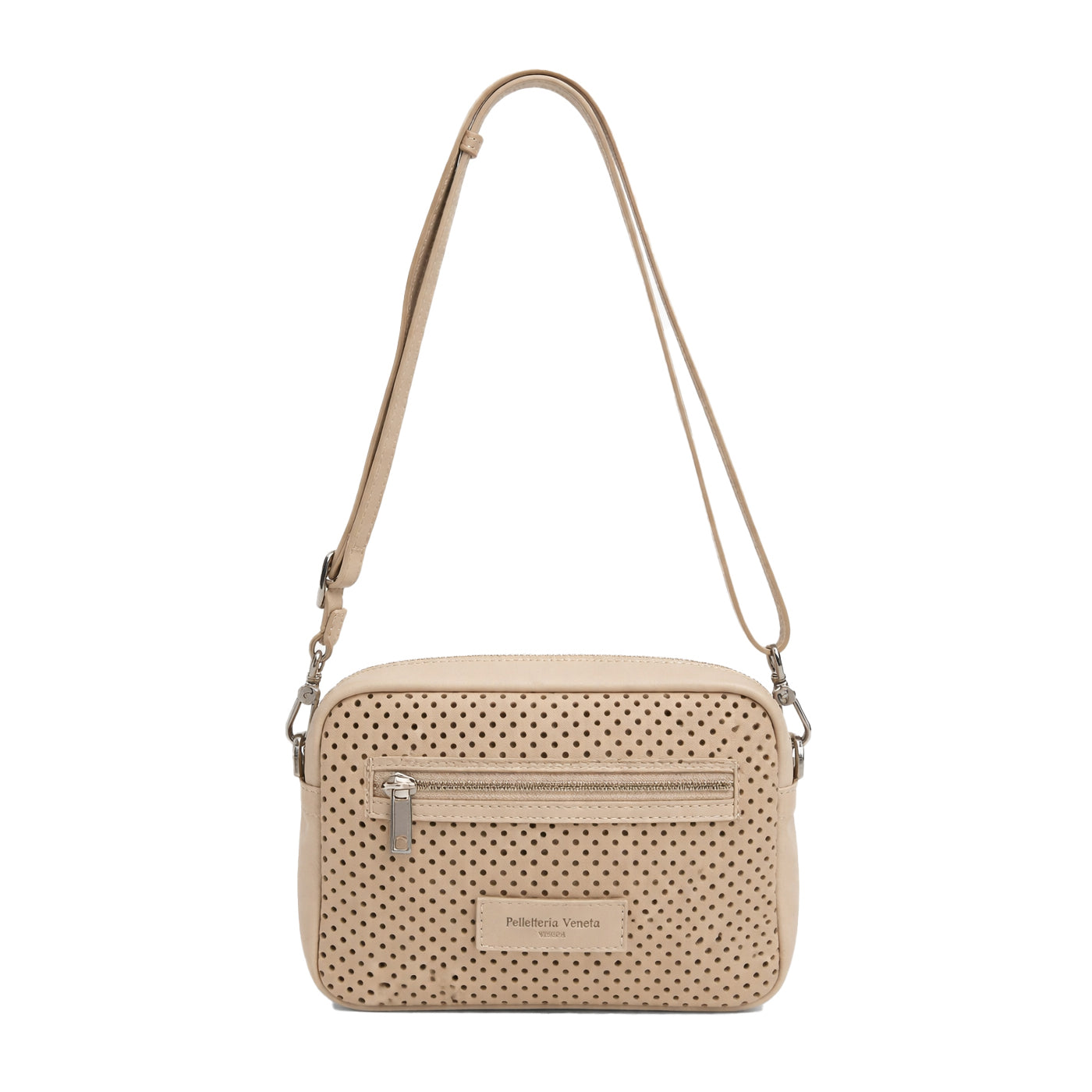 Borsa Tracolla piccola in pelle Nabuk forellata Pelletteria Veneta Forello in vera pelle