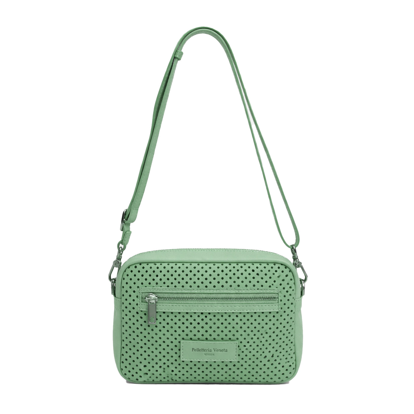 Borsa Tracolla piccola in pelle Nabuk forellata Pelletteria Veneta Forello in vera pelle