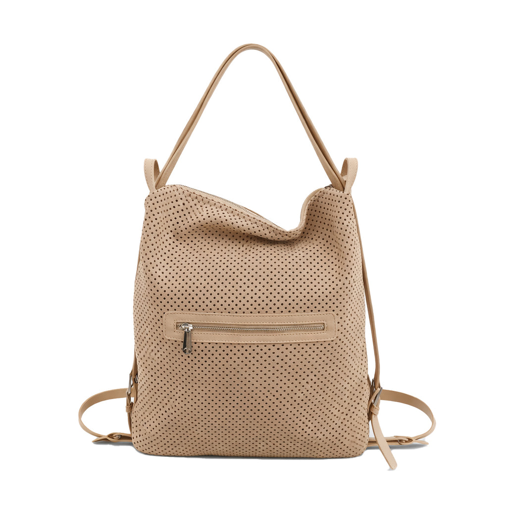 Borsa Zaino in pelle Nabuk forellata Pelletteria Veneta Forello in vera pelle