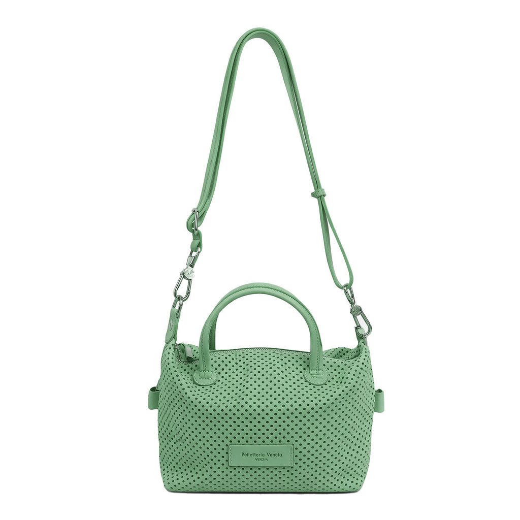 Borsa Bauletto medio in pelle Nabuk forellata Pelletteria Veneta Forello in vera pelle