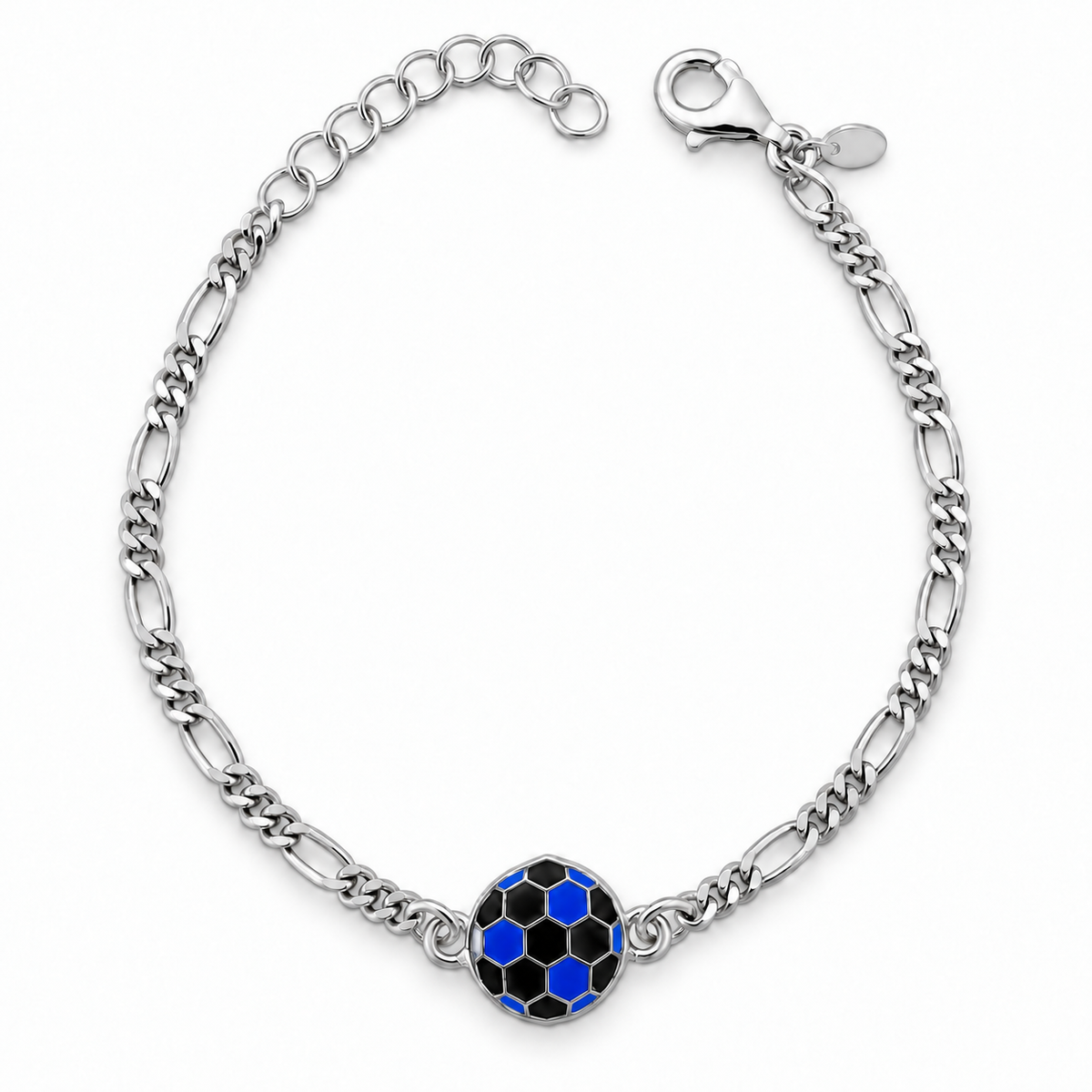 Armband voor kinderen met voetbal in 925 zilver