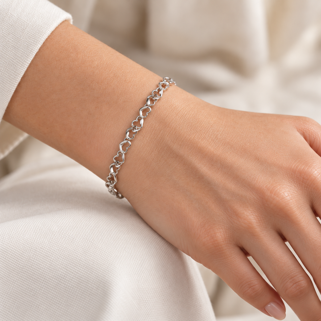 Bracelet Cœurs Entrelacés en Argent 925