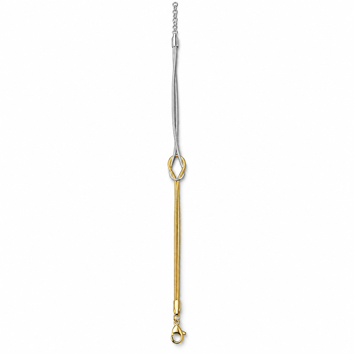 Bracciale Nodo Snake doppio filo in Acciaio Inox