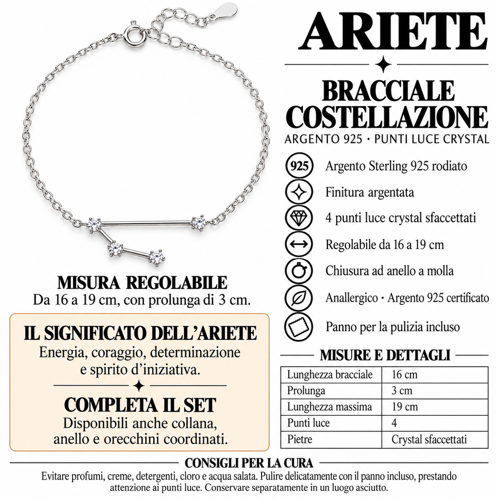 Bracciale Zodiaco Ariete in Argento 925
