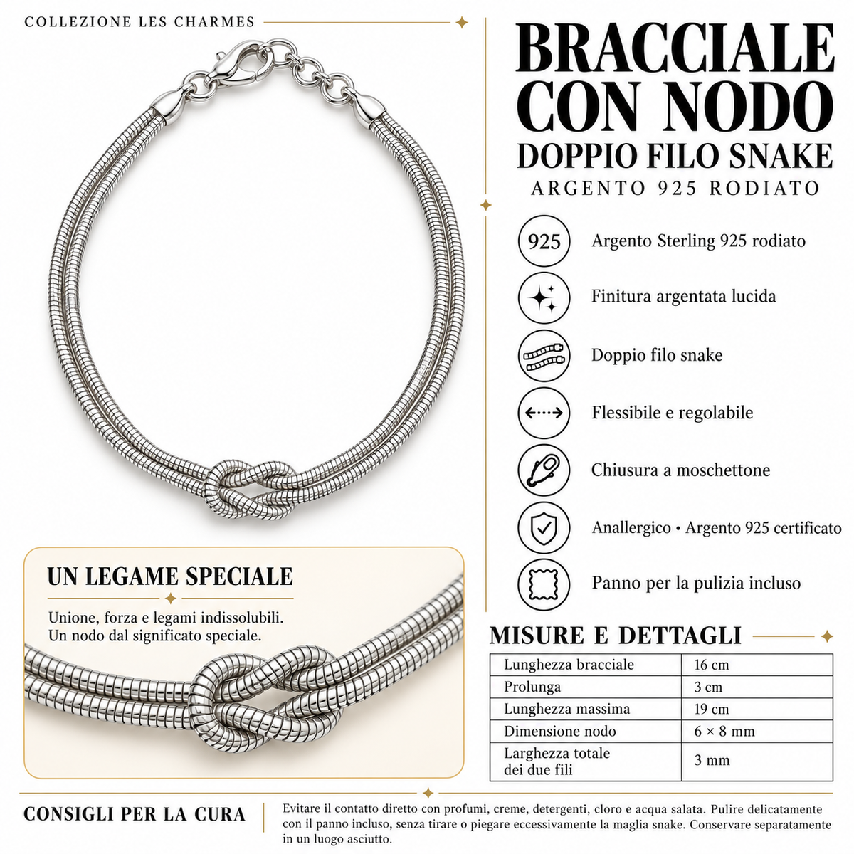 Bracelet Nœud en Argent 925