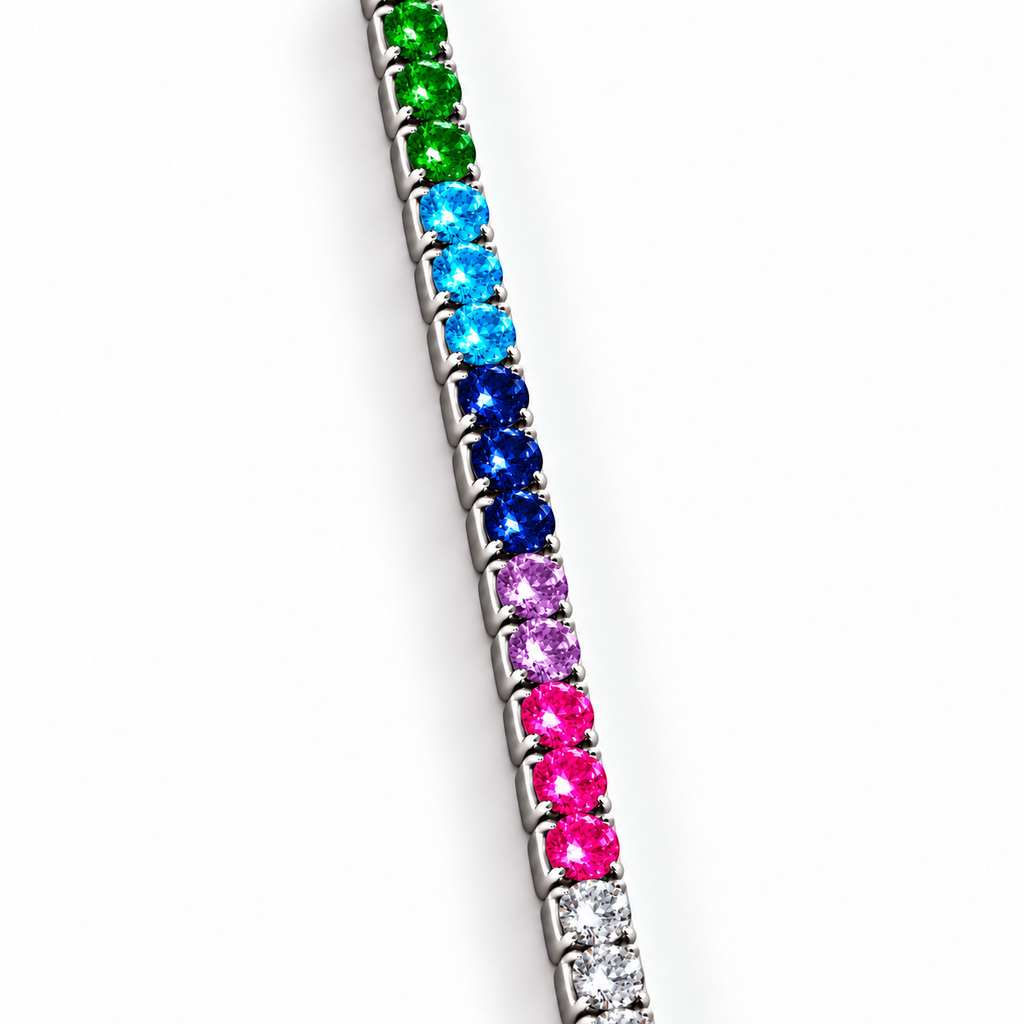 Bracciale Tennis Multicolor in Argento 925 Rodiato