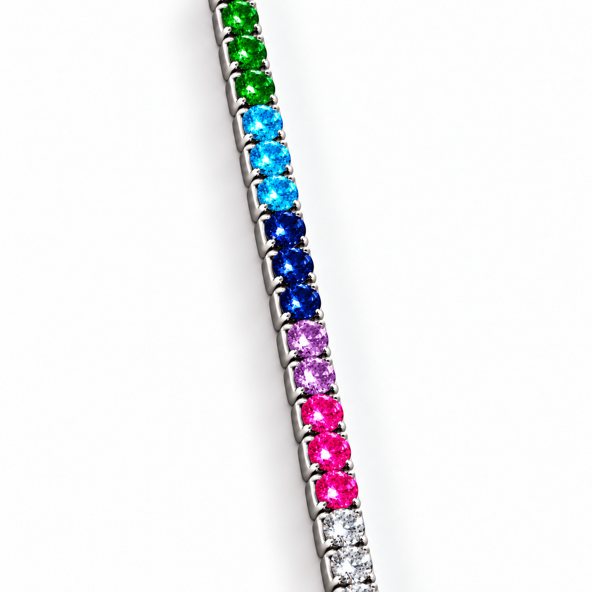 Bracciale Tennis Multicolor in Argento 925 Rodiato