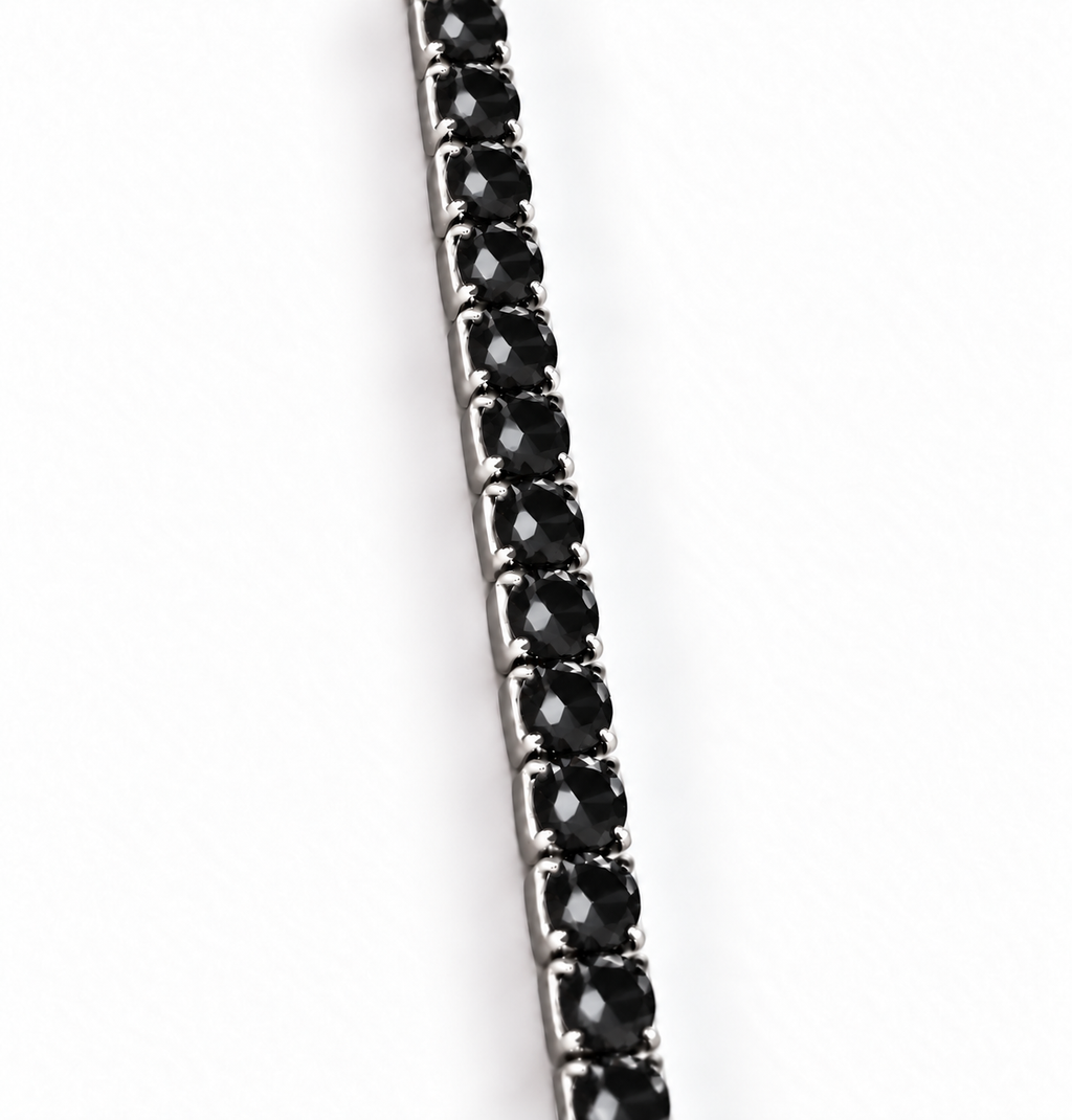 Bracelet Tennis Noir en Argent 925 Rhodié