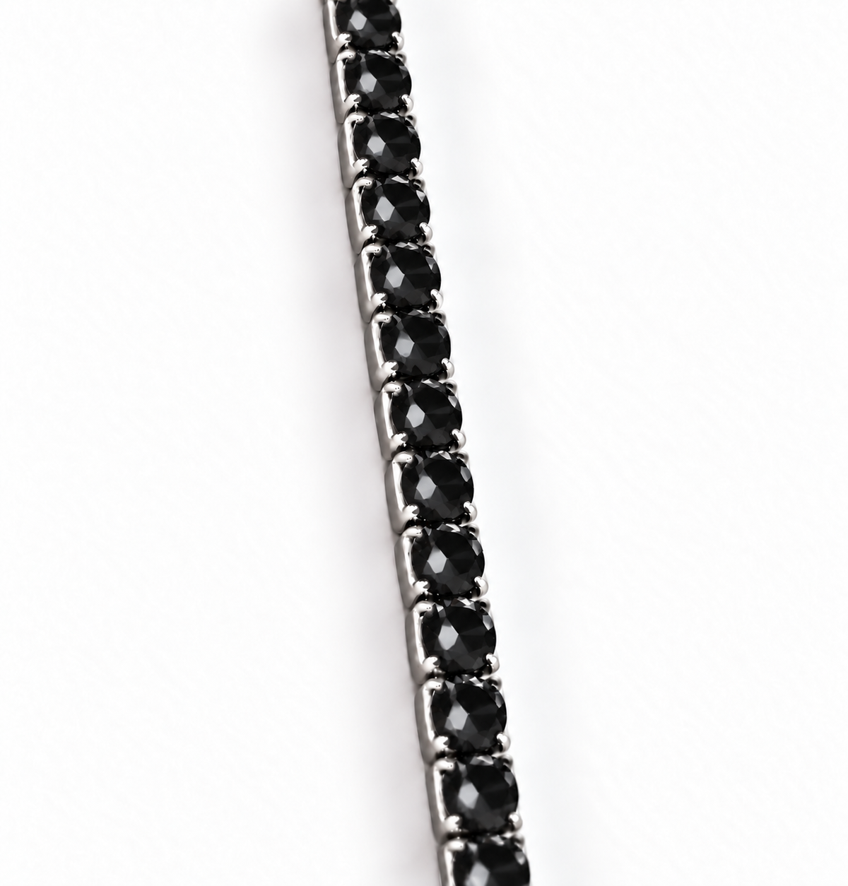 Bracciale Tennis Nero in Argento 925 Rodiato