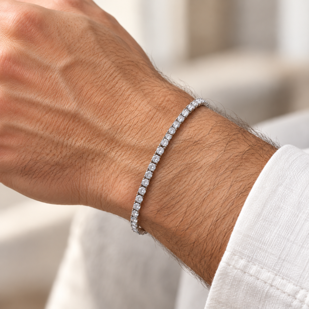 Bracelet Tennis Crystal en Argent 925 Rhodié