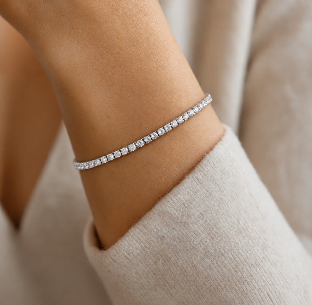 Bracciale Tennis Crystal in Argento 925 Rodiato