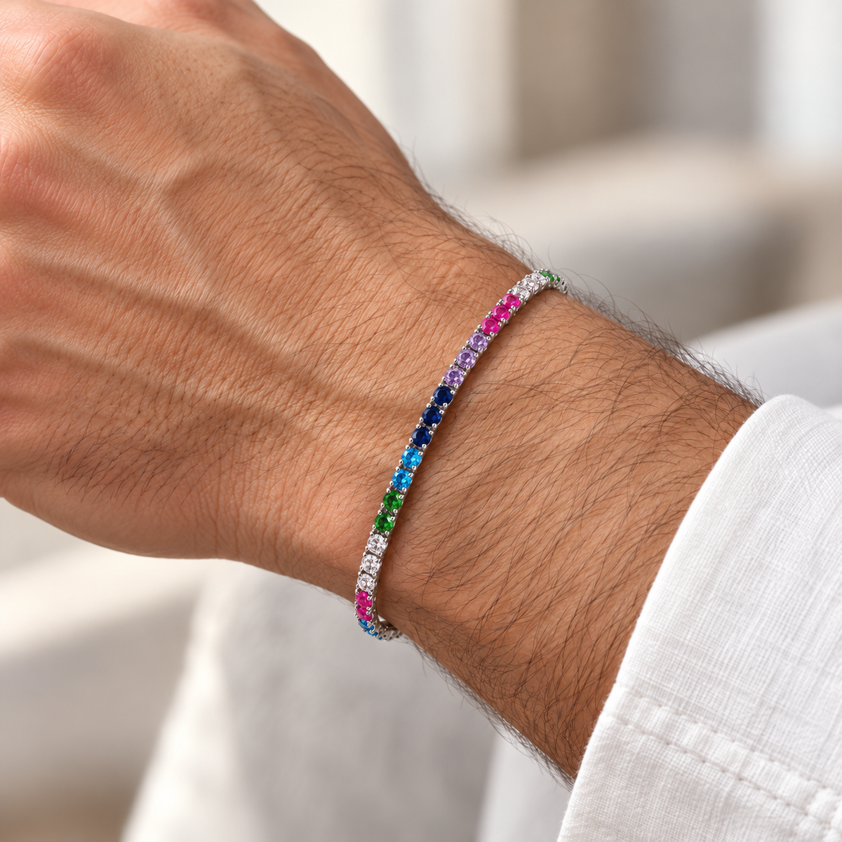 Bracciale Tennis Multicolor in Argento 925 Rodiato