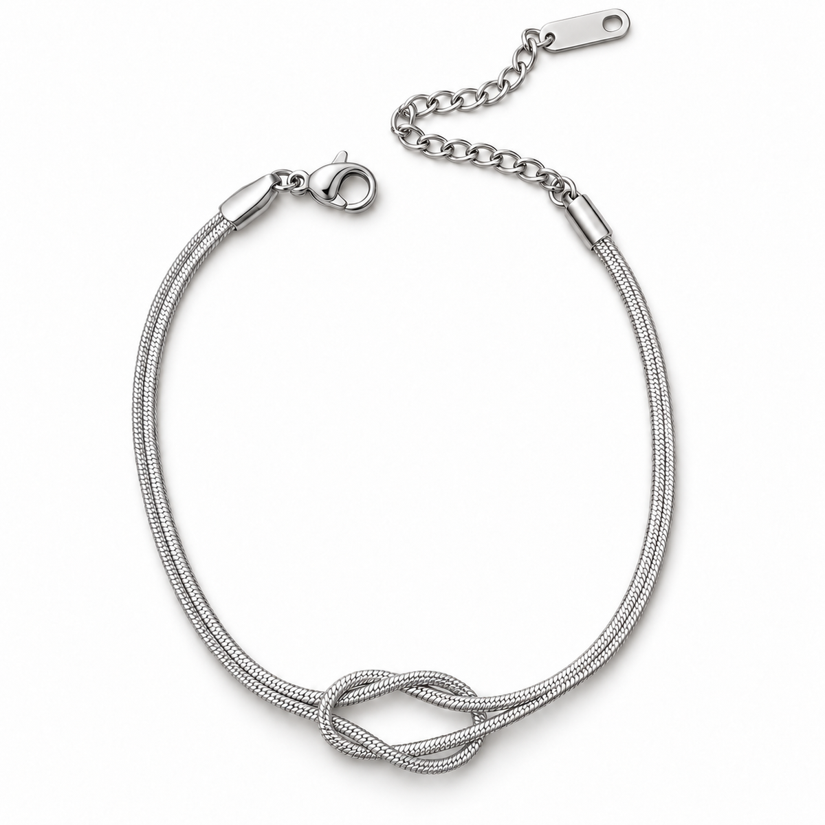Bracciale Nodo Snake doppio filo in Acciaio Inox