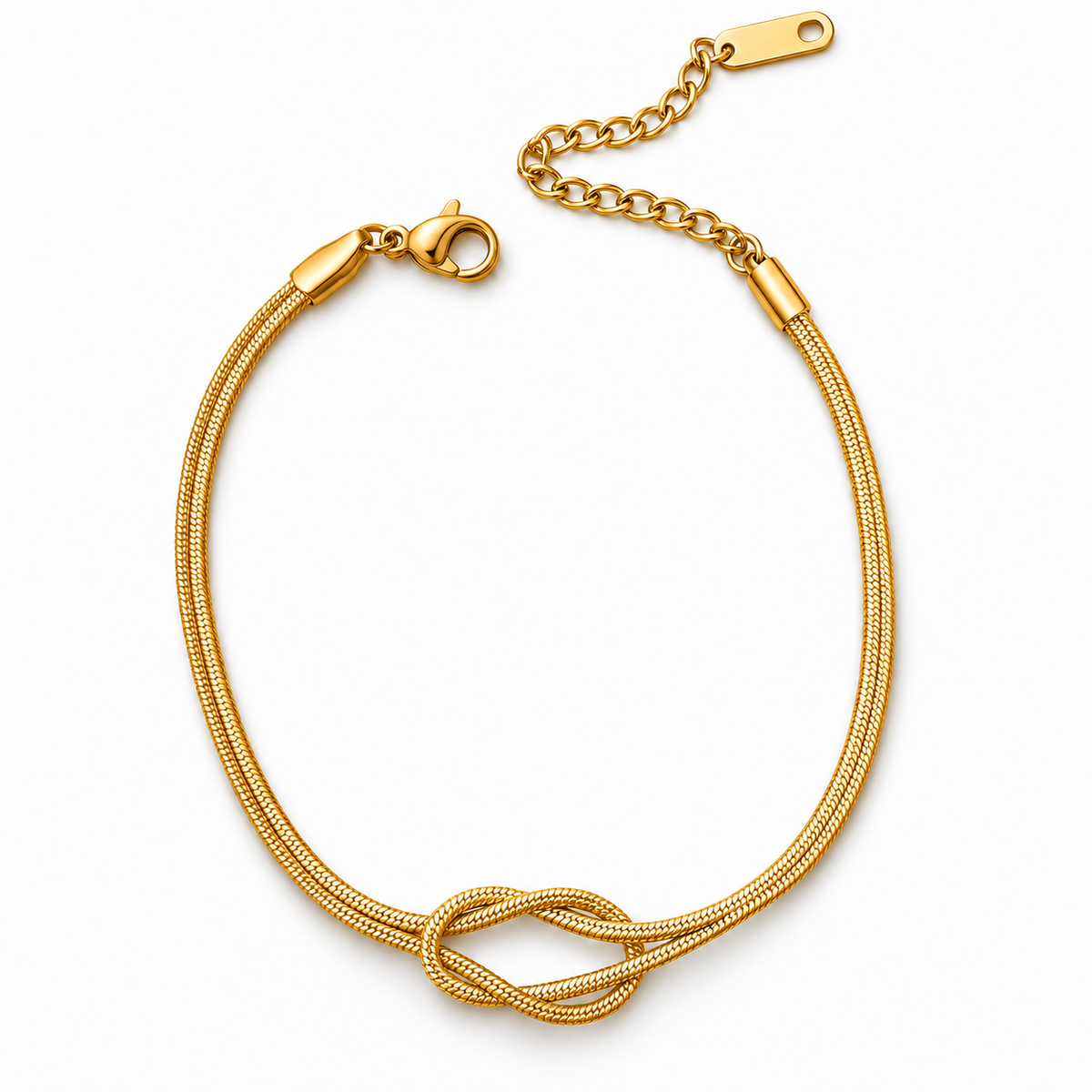 Bracciale Nodo Snake doppio filo in Acciaio Inox