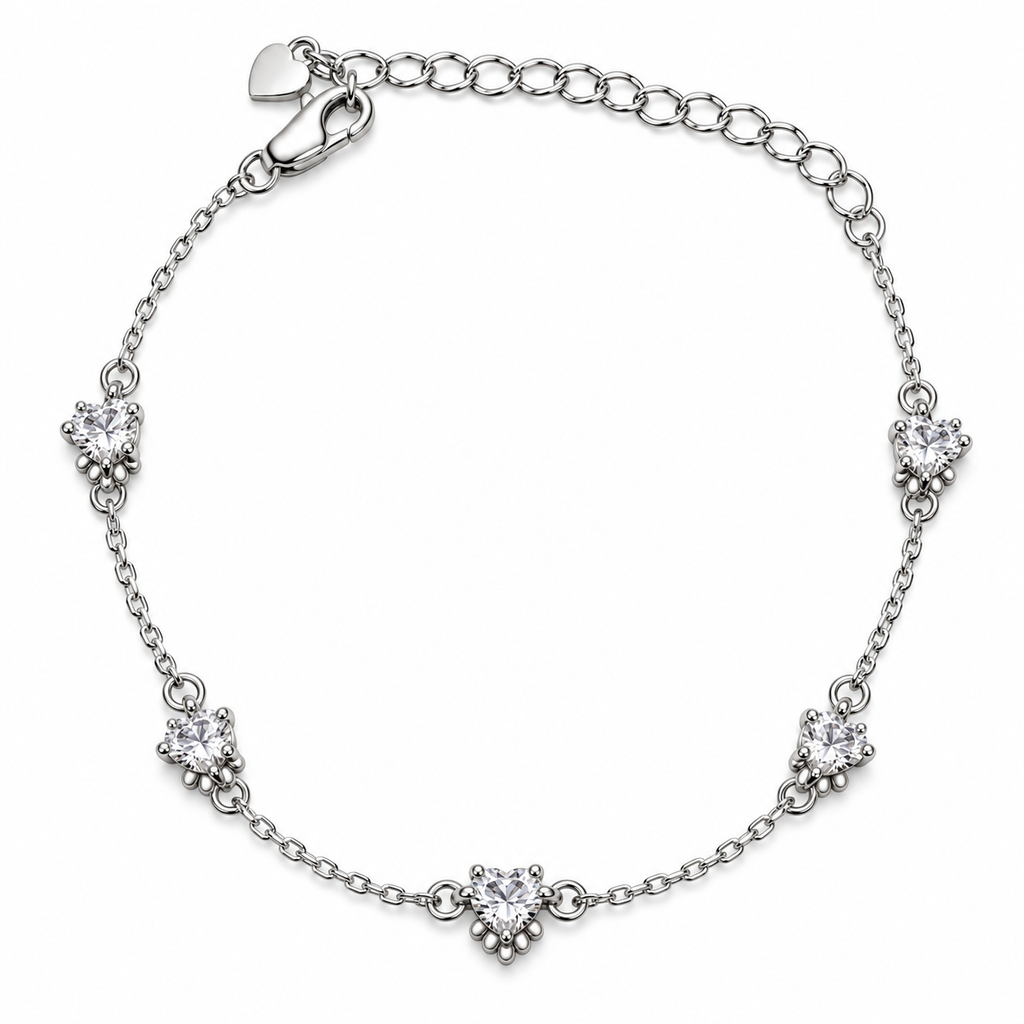 Bracciale con Cuori in Argento 925