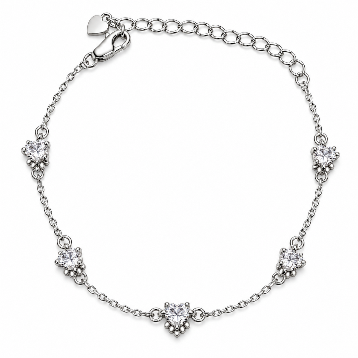 Bracciale con Cuori in Argento 925