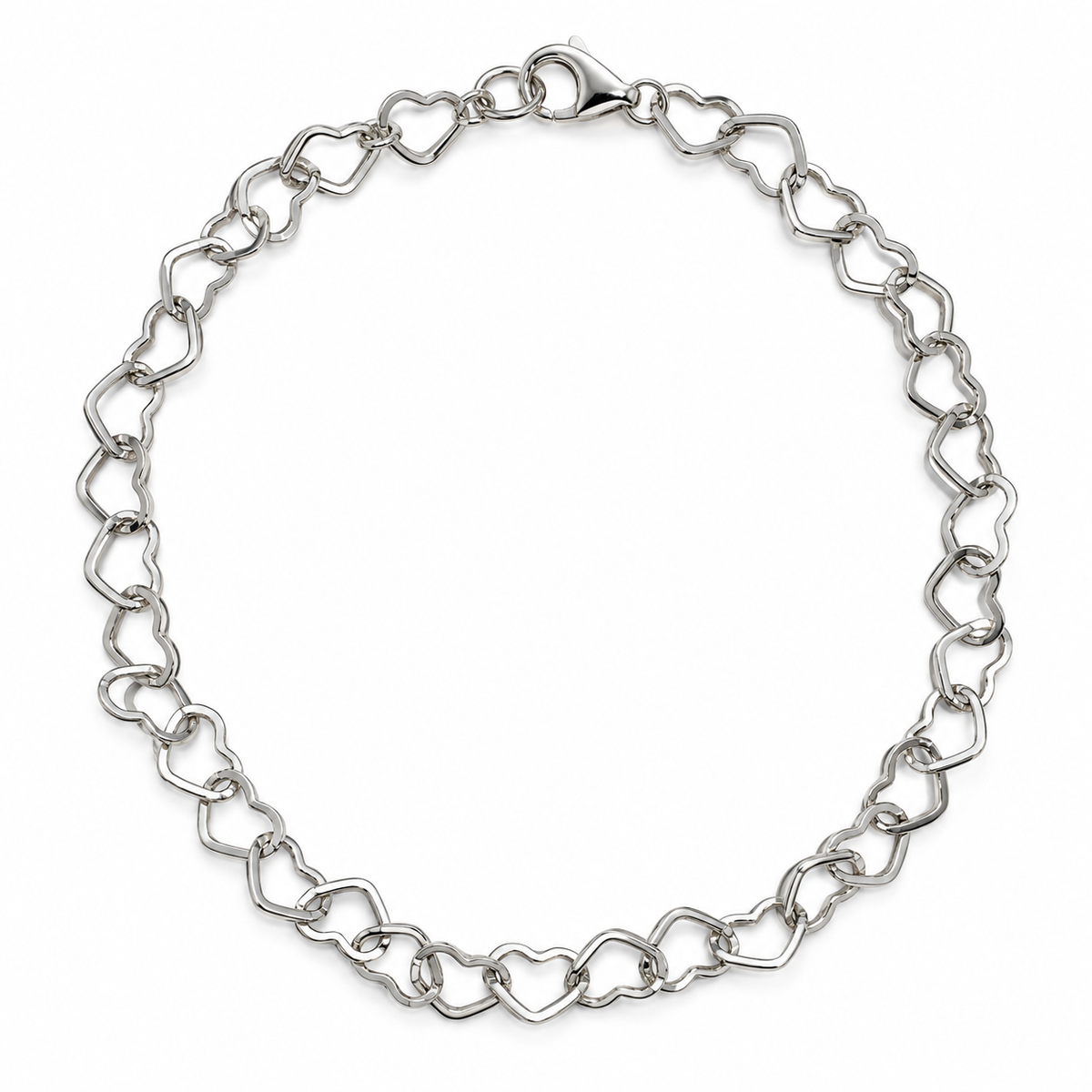 Pulseira Corações Entrelaçados em Prata 925
