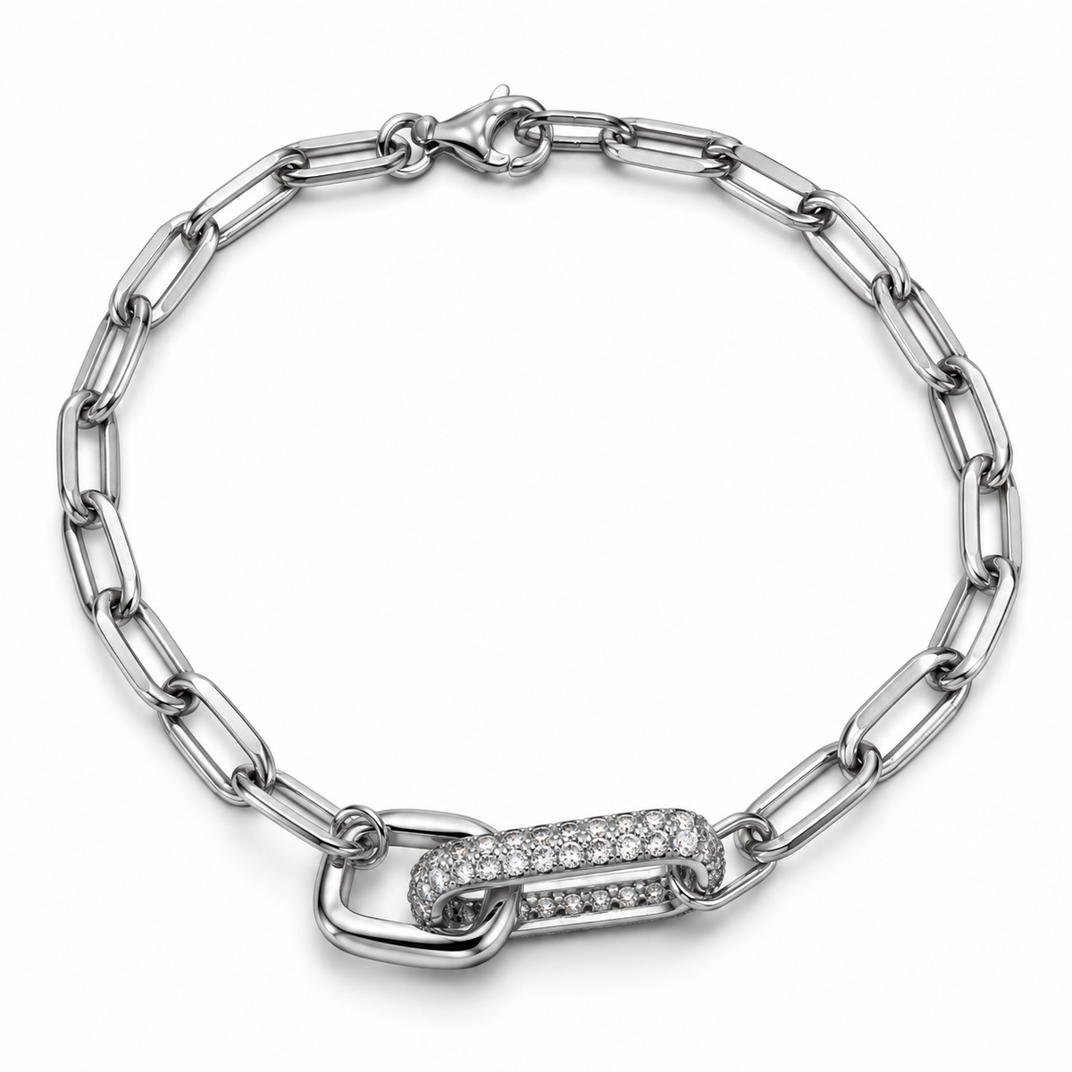 Bracelet à maillons avec tiges entrelacées en argent 925