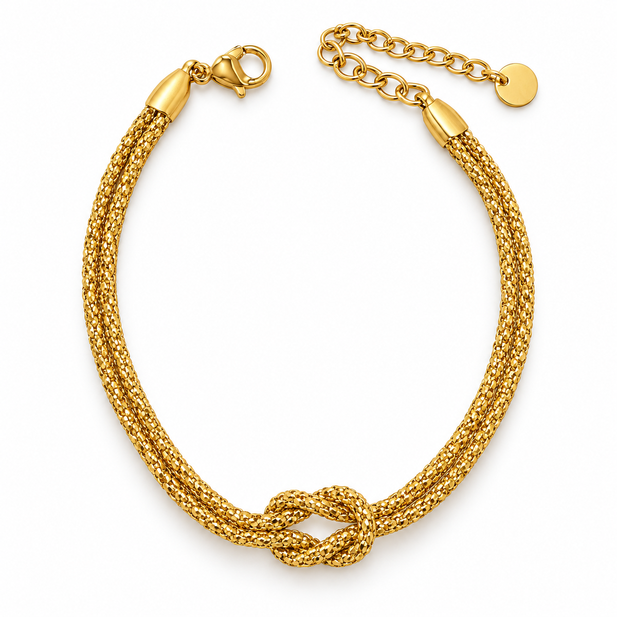 Bracciale Nodo Intrecciato doppio filo in Acciaio Inox