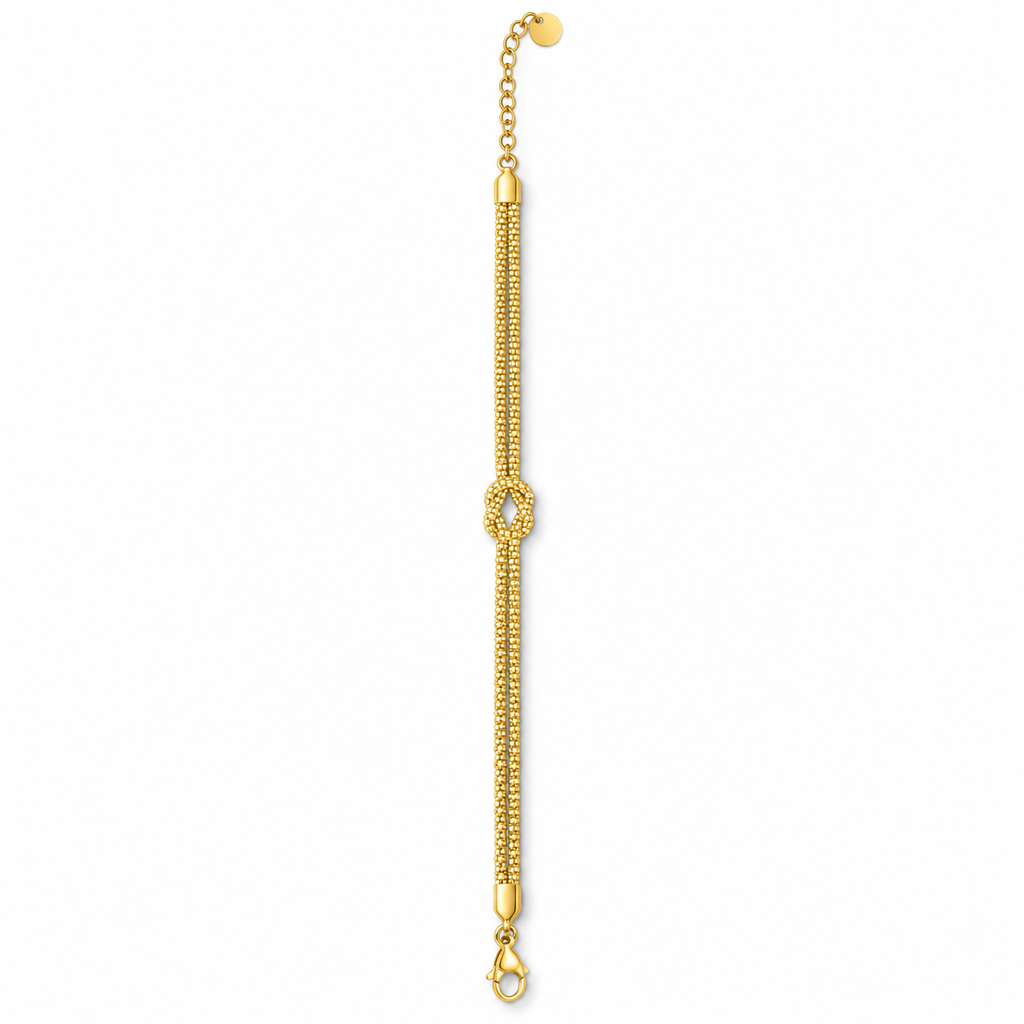 Bracciale Nodo Intrecciato doppio filo in Acciaio Inox