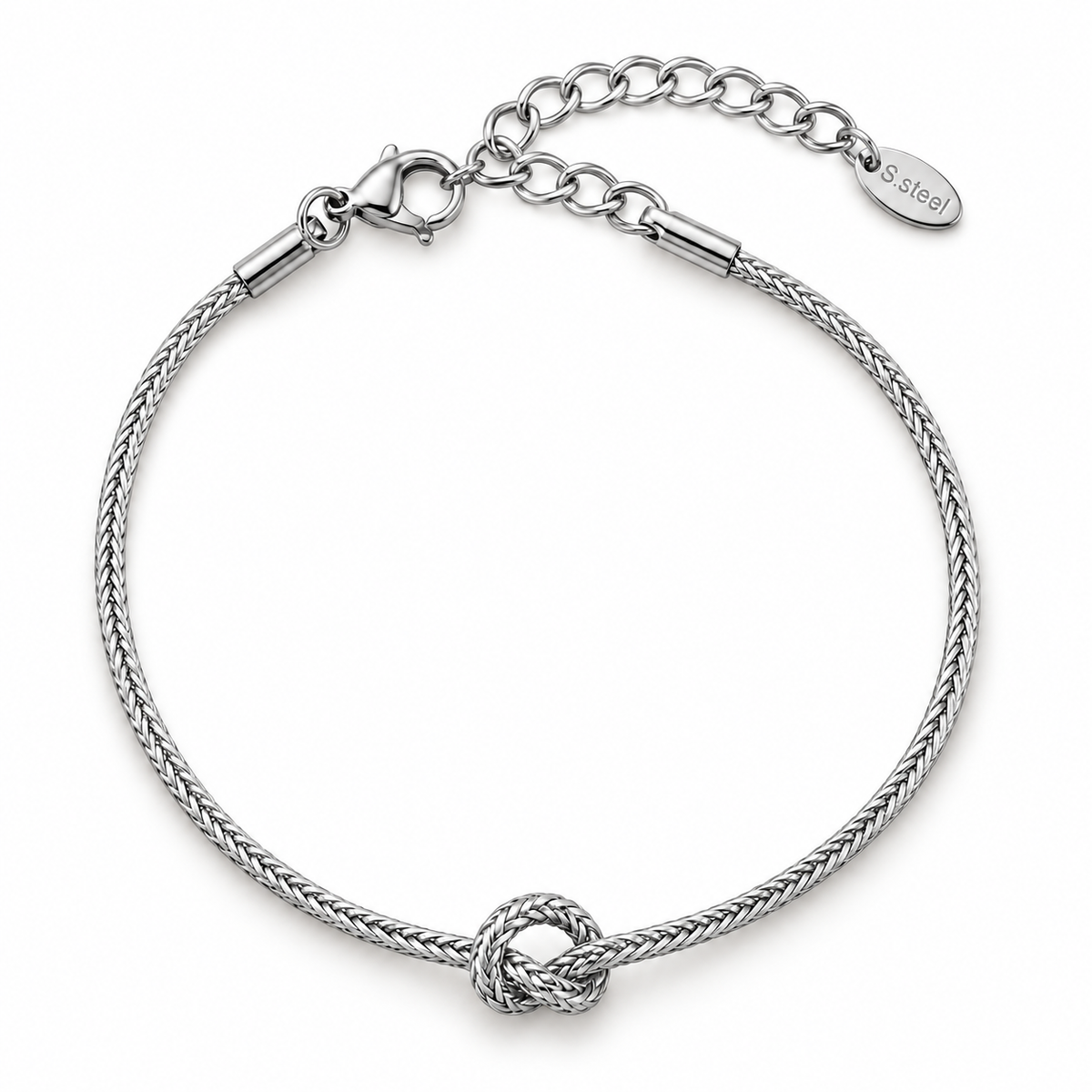 Bracciale nodo intrecciato in acciaio inox